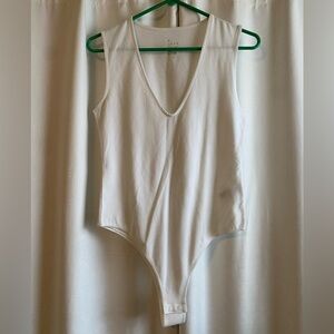 a new day V-Neck White Bodysuit
